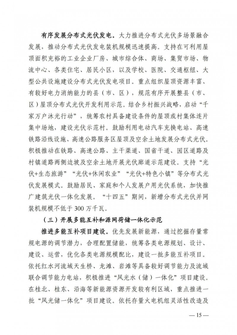 廣西“十四五”規(guī)劃：大力發(fā)展光伏發(fā)電，到2025年新增光伏裝機(jī)15GW！