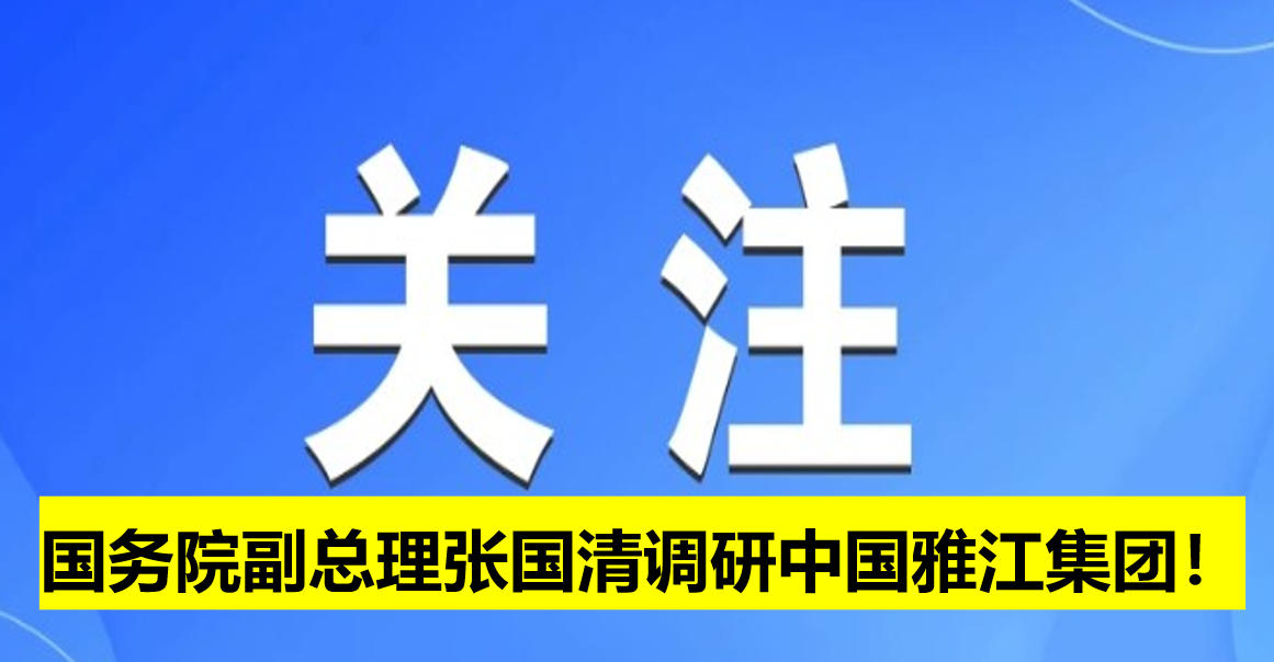 國(guó)務(wù)院副總理張國(guó)清調(diào)研中國(guó)雅江集團(tuán)